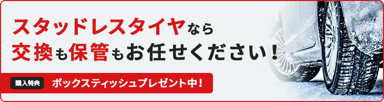 スタッドレスタイヤなら交換も保管もお任せください!